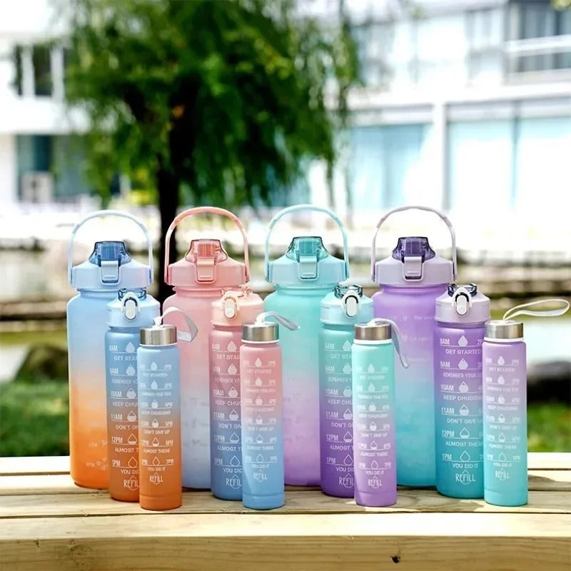 3pcs HydroGlow Motivational Water Bottle