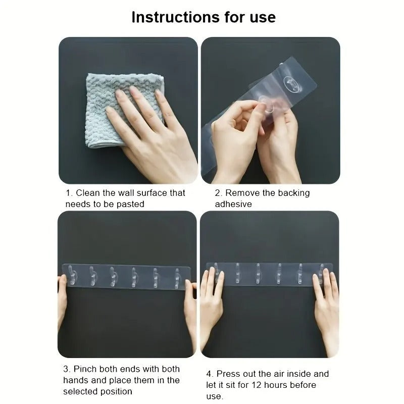 Transparent Wall Adhesive Hook Strip