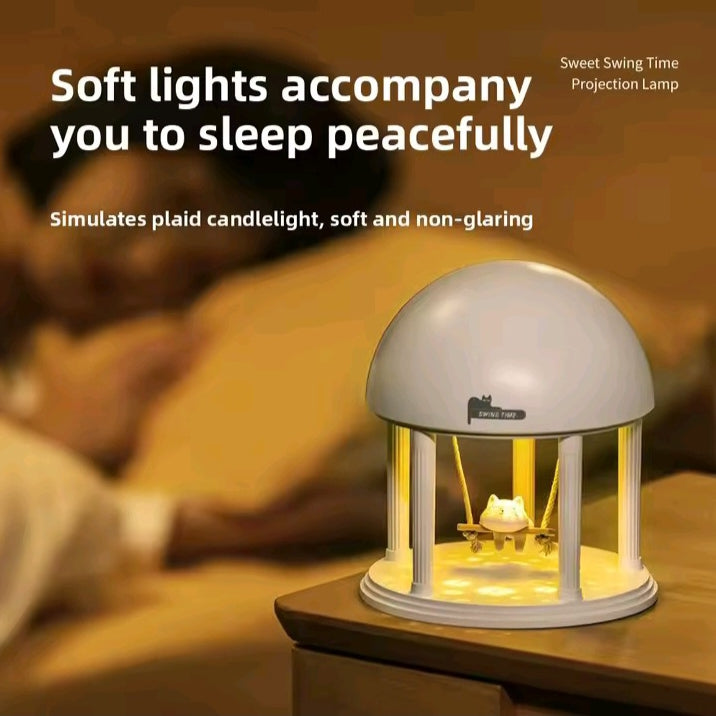 DreamGlow Cat Swing Night Light