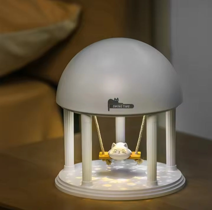 DreamGlow Cat Swing Night Light