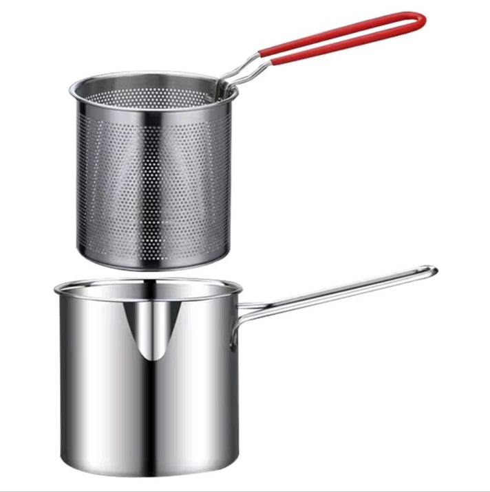 Stainless Steel Noodle Cooking Pot Set with Strainer Basket and Tongs