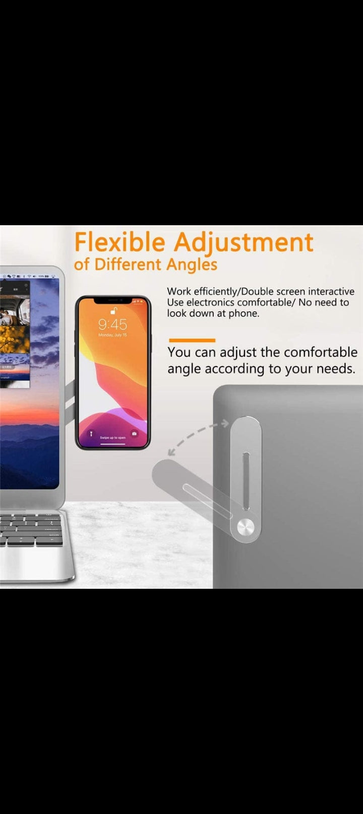 Magnetic Foldable laptop side phone holder