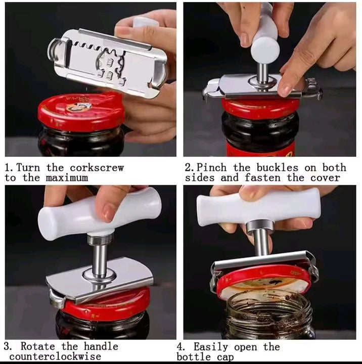 Jar Lid Opener with Rotating Handle – Heavy-Duty Bottle Cap Remover