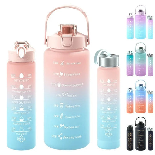 3pcs HydroGlow Motivational Water Bottle