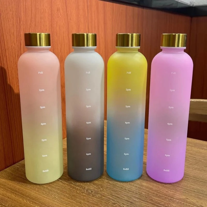 Gradient Time-Marker Water Bottle