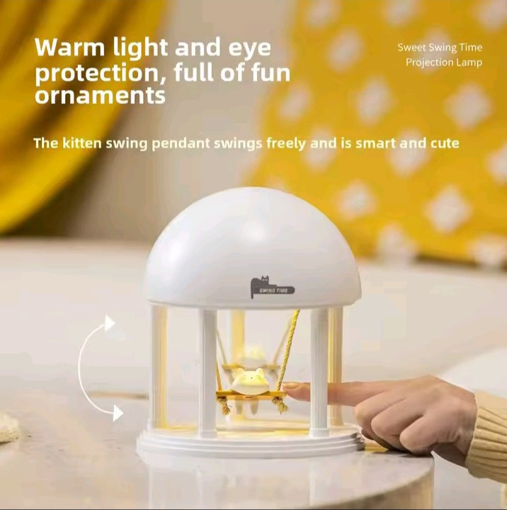 DreamGlow Cat Swing Night Light